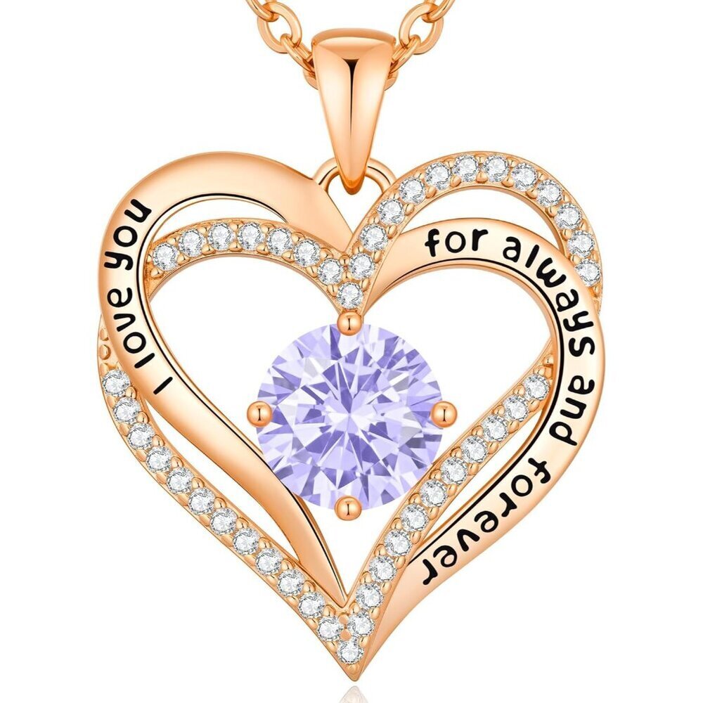 Forever Love Heart Necklaces for Women, Mom, Girlfriend, Wedding Anniversary Bir